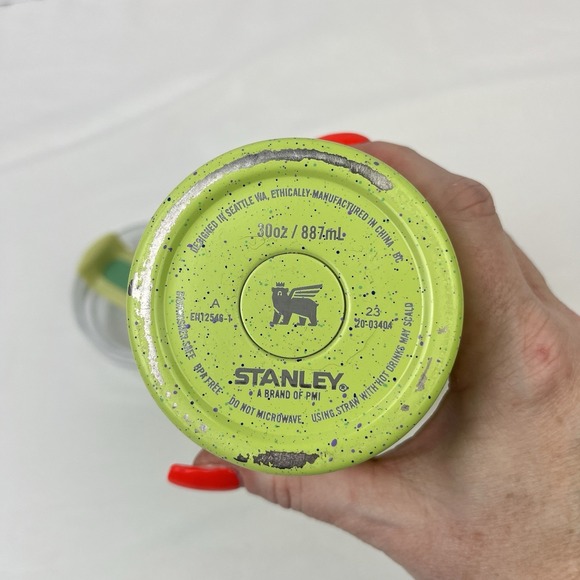 Stanley Flowstate Quencher H2.0 Tumbler Cup 30 oz Green Citron Speckle W/ Lid - Picture 9 of 9